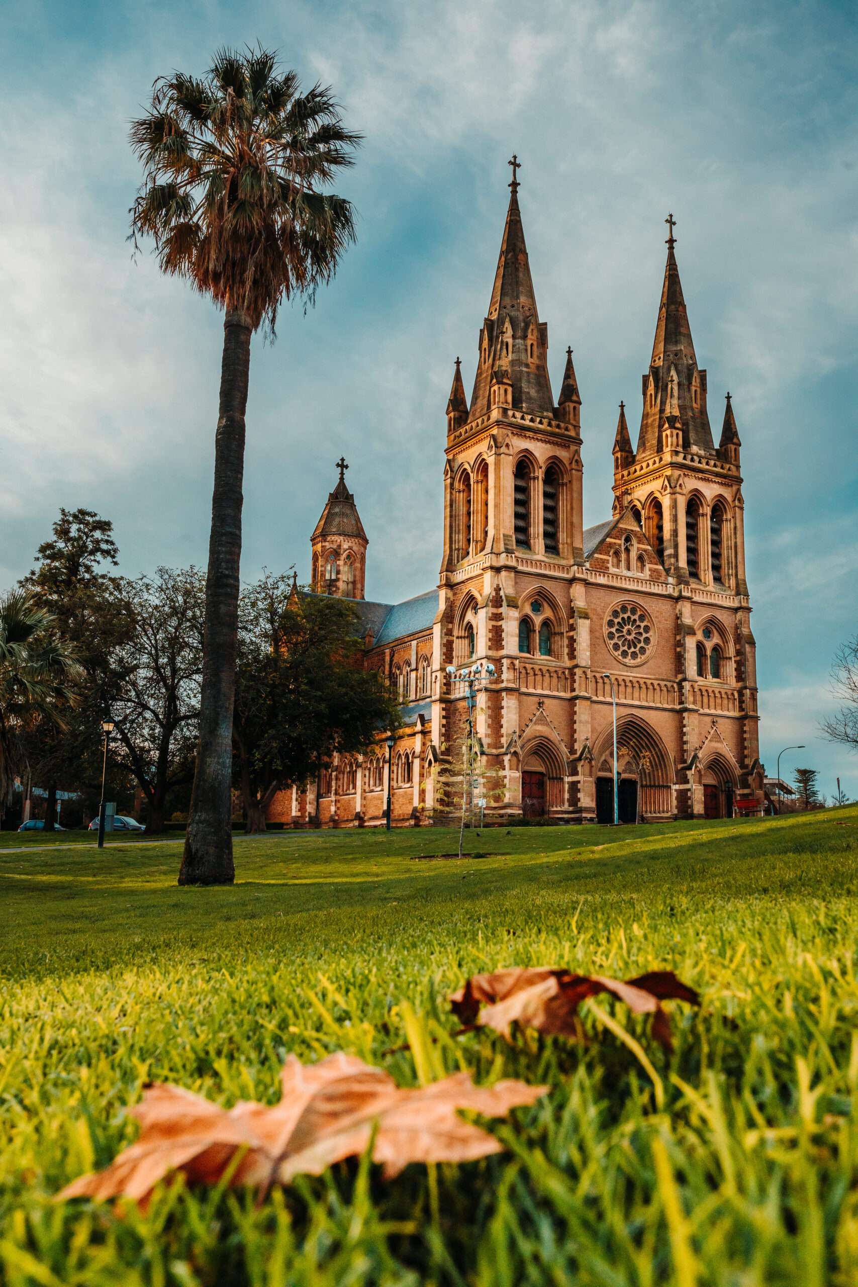 VSMR Vertical shot of the St Xaviers Cathedral in Adelaide, Australia